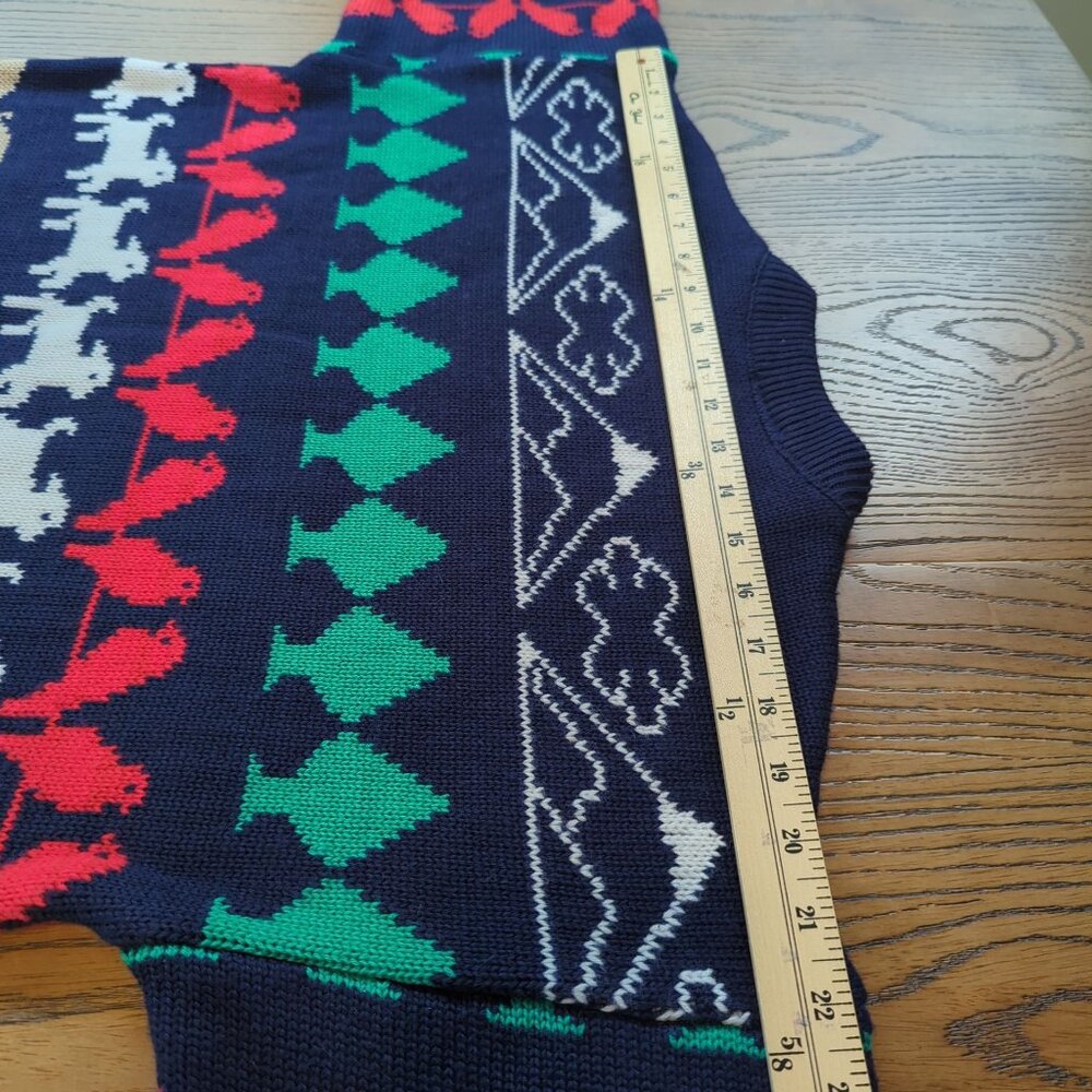 Kotare New Zealand Vintage intarsia sweater wool sheep pig farm animal country - Picture 13 of 16